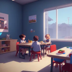 Modern Classroom Meeting with Group Discussion