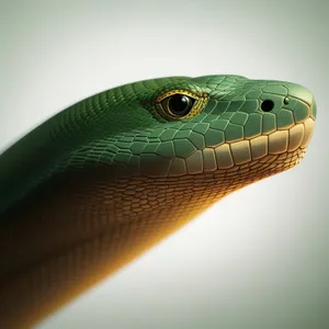 Vibrant Green Mamba Snake's Piercing Eye Wildlife Close-up
