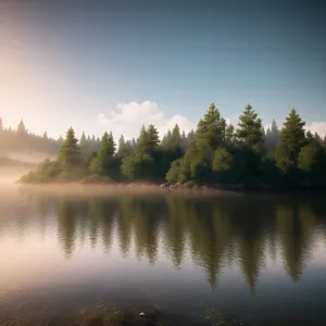 Serene Lakeside Reflection with Vibrant Autumn Landscapes