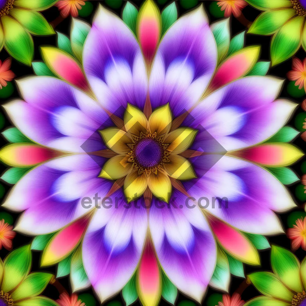 Picture of Vibrant Floral Pinwheel in Purple Hue