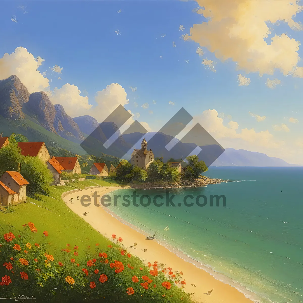 Picture of Sunset Beach Getaway with Palm Trees and Ocean