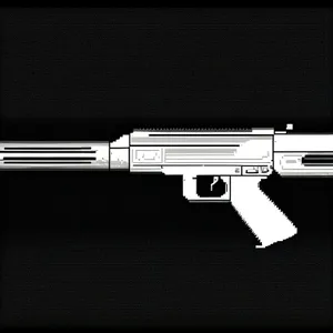 Black Assault Rifle - Powerful Automatic Firearm