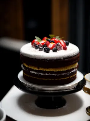 Fruit Trifle Delight with Cream and Fresh Berries