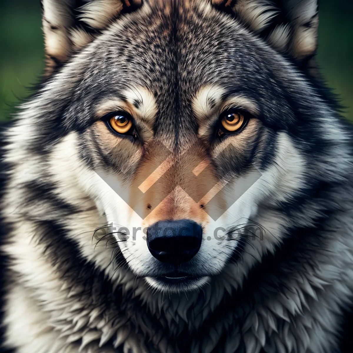 Picture of Majestic Timber Wolf with Piercing Eyes