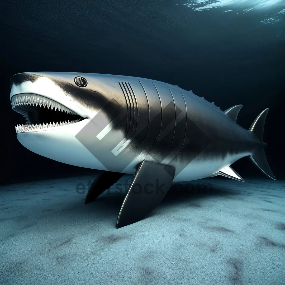 Picture of Tropical Ocean: Majestic Tiger Shark in Aquarium