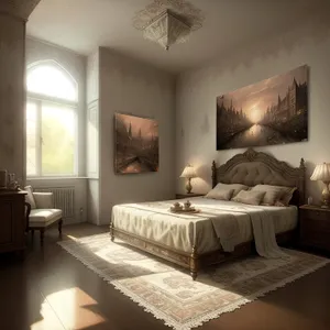 Modern Luxury Bedroom with Comfortable Sofa and Stylish Lamp