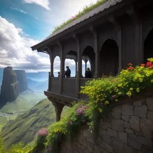 Ancient Fortress Bridge over Serene River