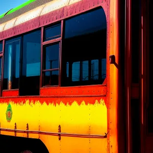 Old City Tram Car in Tranquil Surroundings