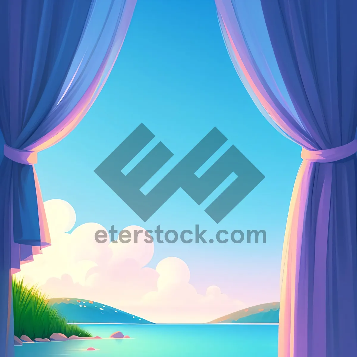 Picture of Vibrant Seaside Dreamscape: Artistic-patterned, Colorful, and Futuristic