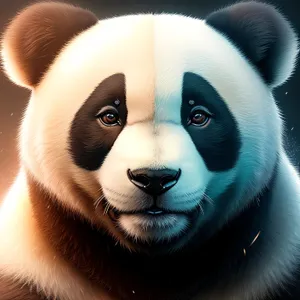 Cute Giant Panda with Black Fur and Captivating Eyes