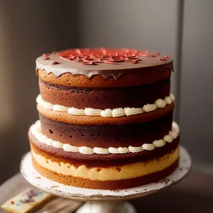 Delicious chocolate cake with creamy icing.