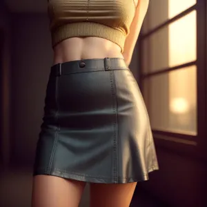 Svelte Brunette Model in Stylish Mini Skirt