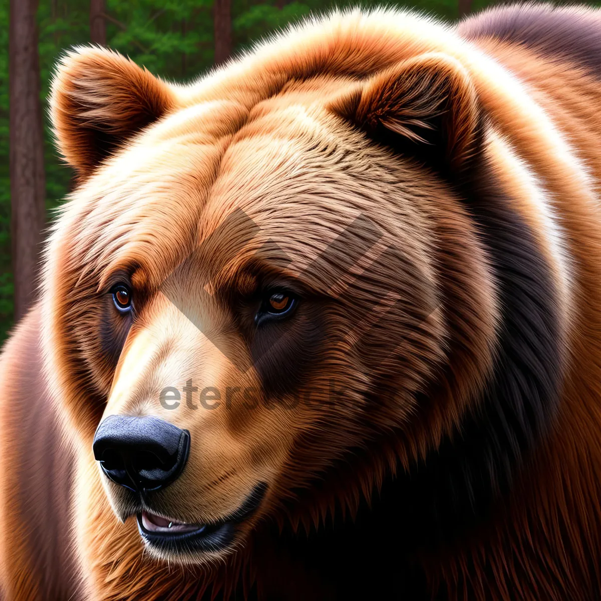 Picture of Cute Brown Bear Wildlife - Majestic Furry Mammal