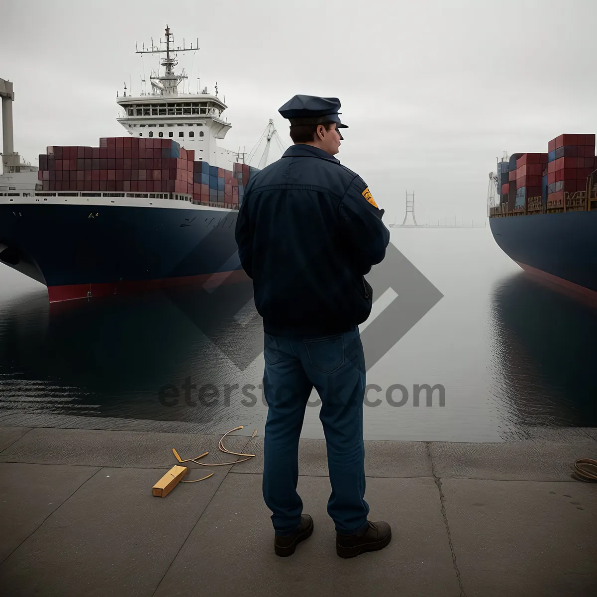 Picture of Container Ship Loading at Harbor