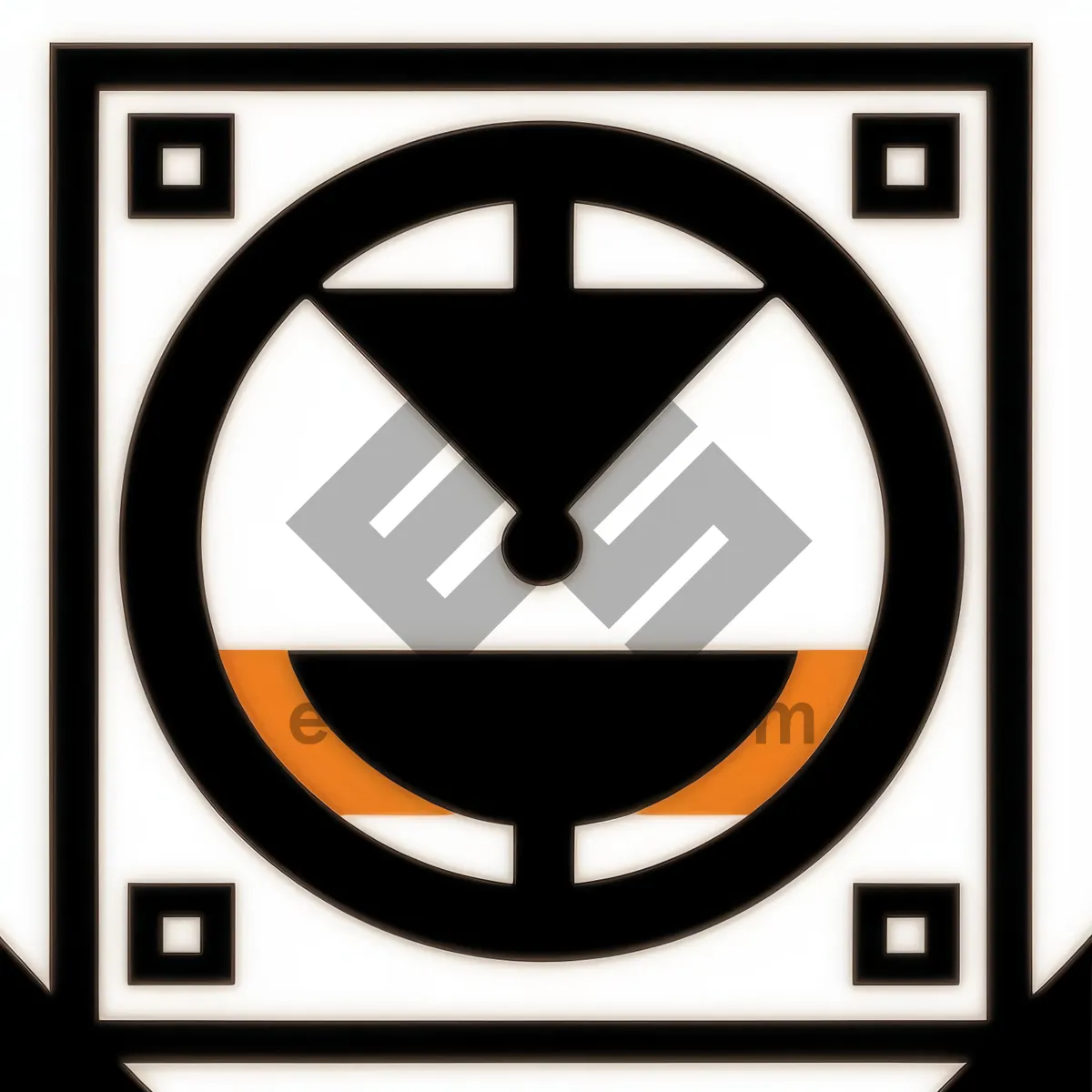 Picture of Bank Circle Icon: Depository Facility Symbol in Black