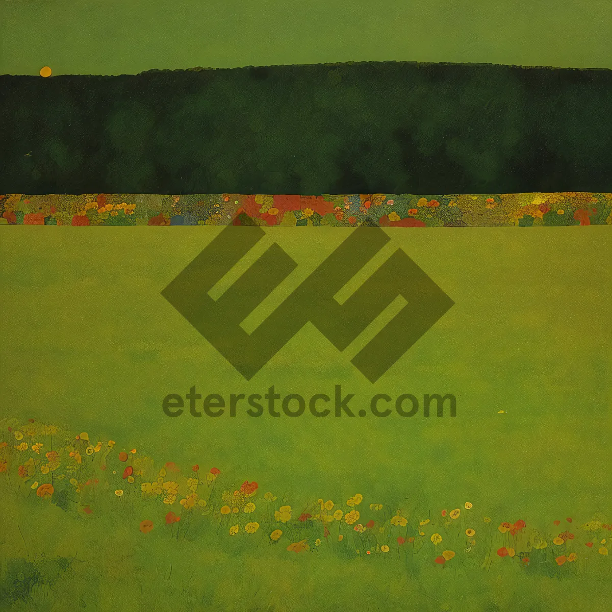 Picture of Vintage Grunge Flower Field Wallpaper