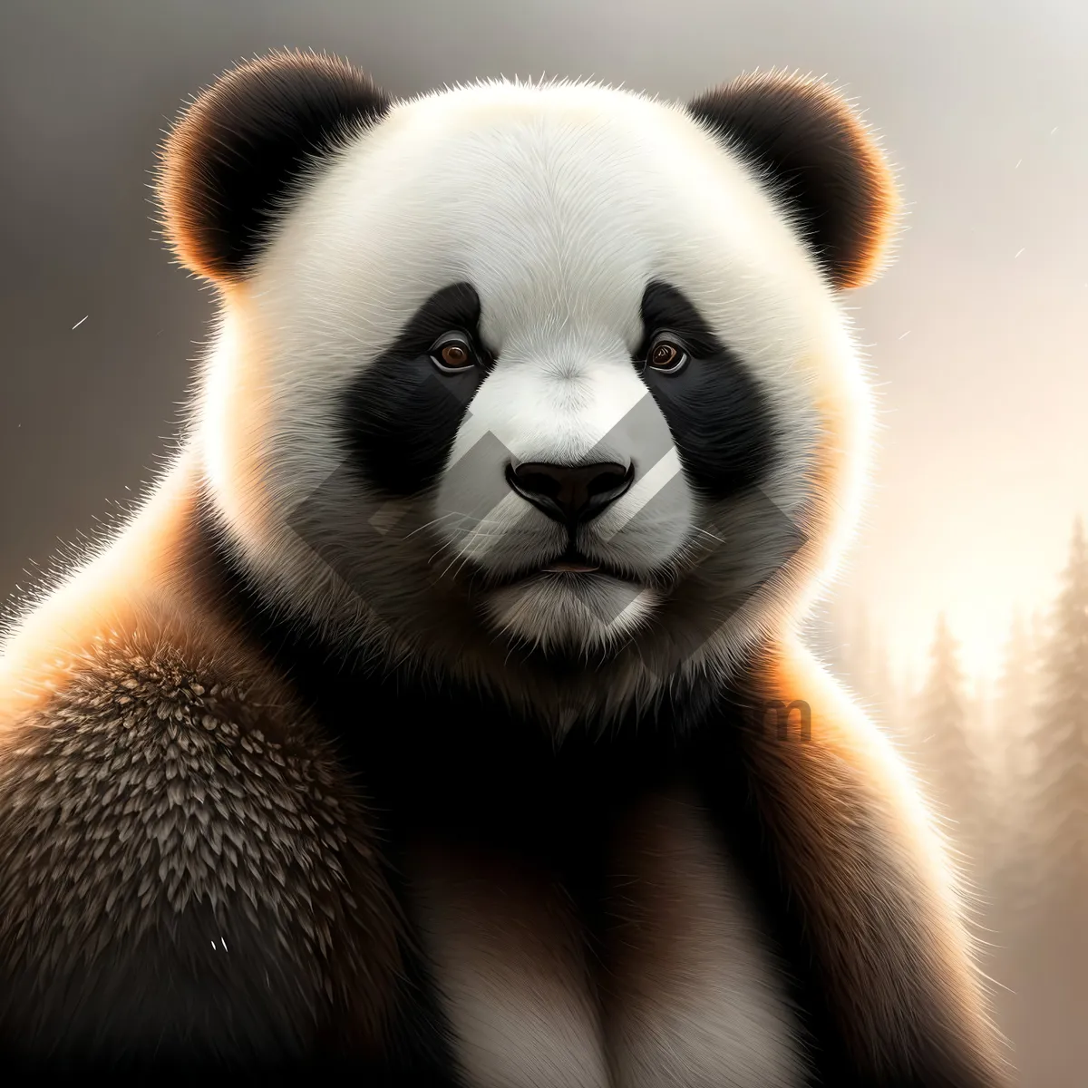 Picture of Giant Panda: A Cute Endangered Mammal in the Wild