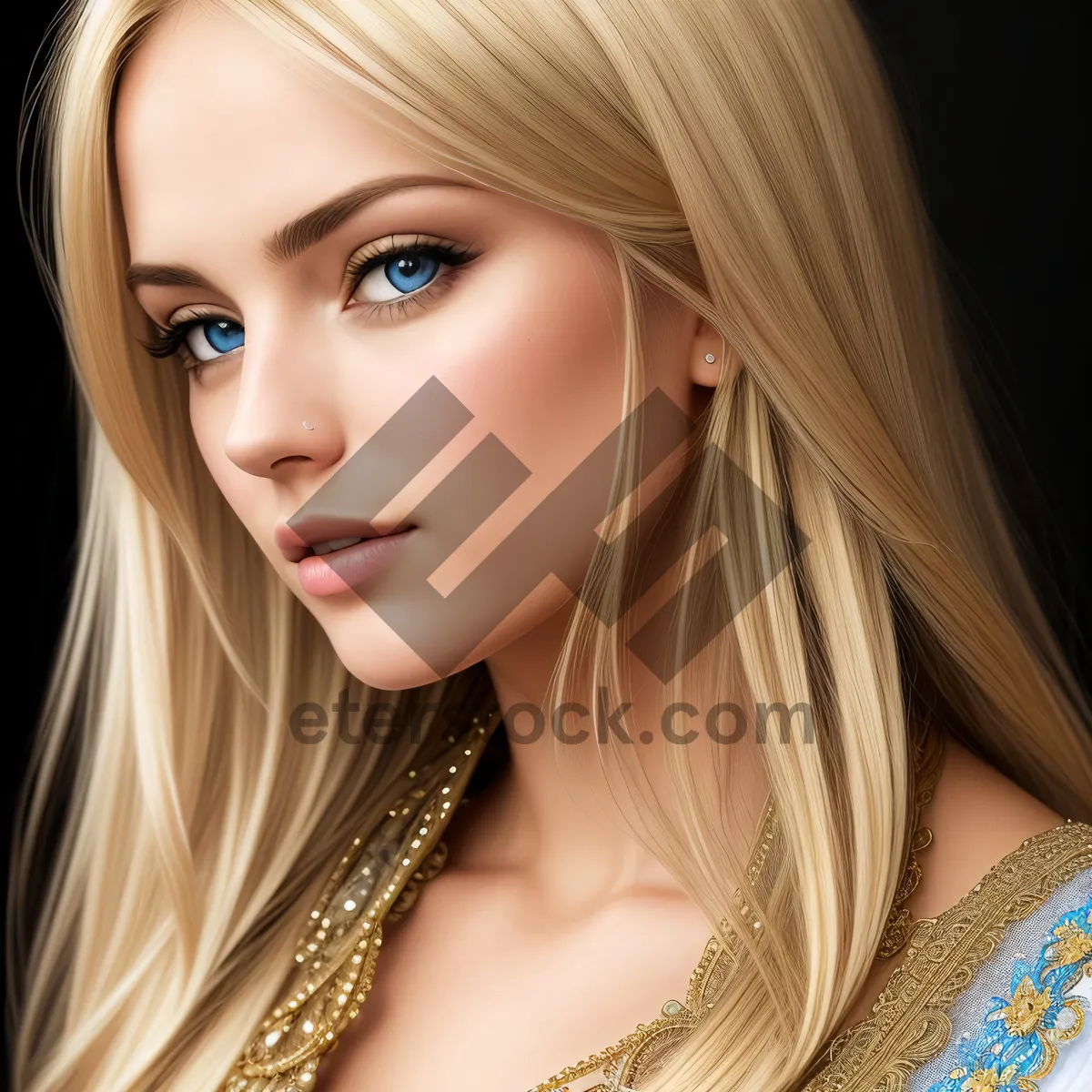 Picture of Blonde Beauty: Sensually Flawless Fashion Portrait