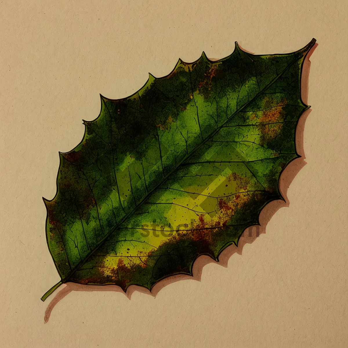 Picture of Autumn Maple Leaf Pupa: Vibrant Seasonal Arthropod in Nature