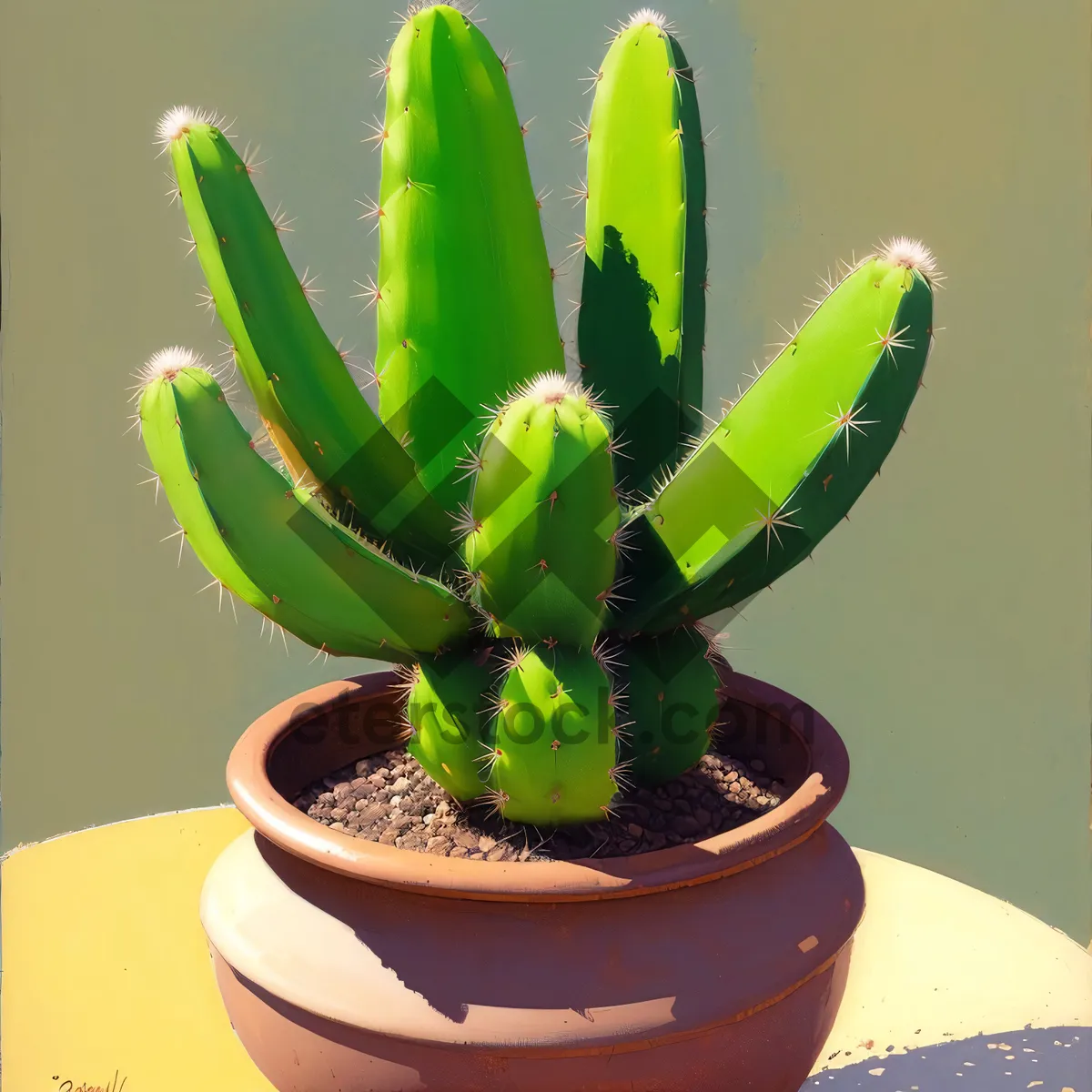 Picture of Fresh Succulent Aloe Plant in Pot