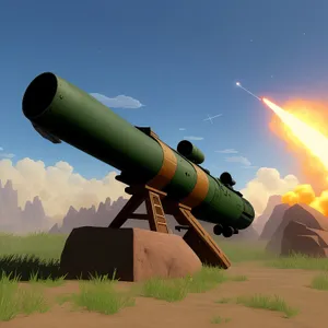 Skyrocketing Arsenal: A Powerful War Weapon in the Clouds.