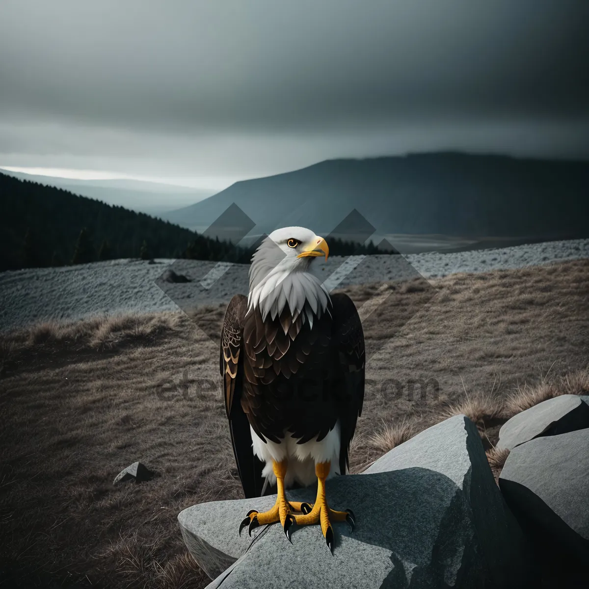 Picture of Majestic Bald Eagle Soaring in the Wild