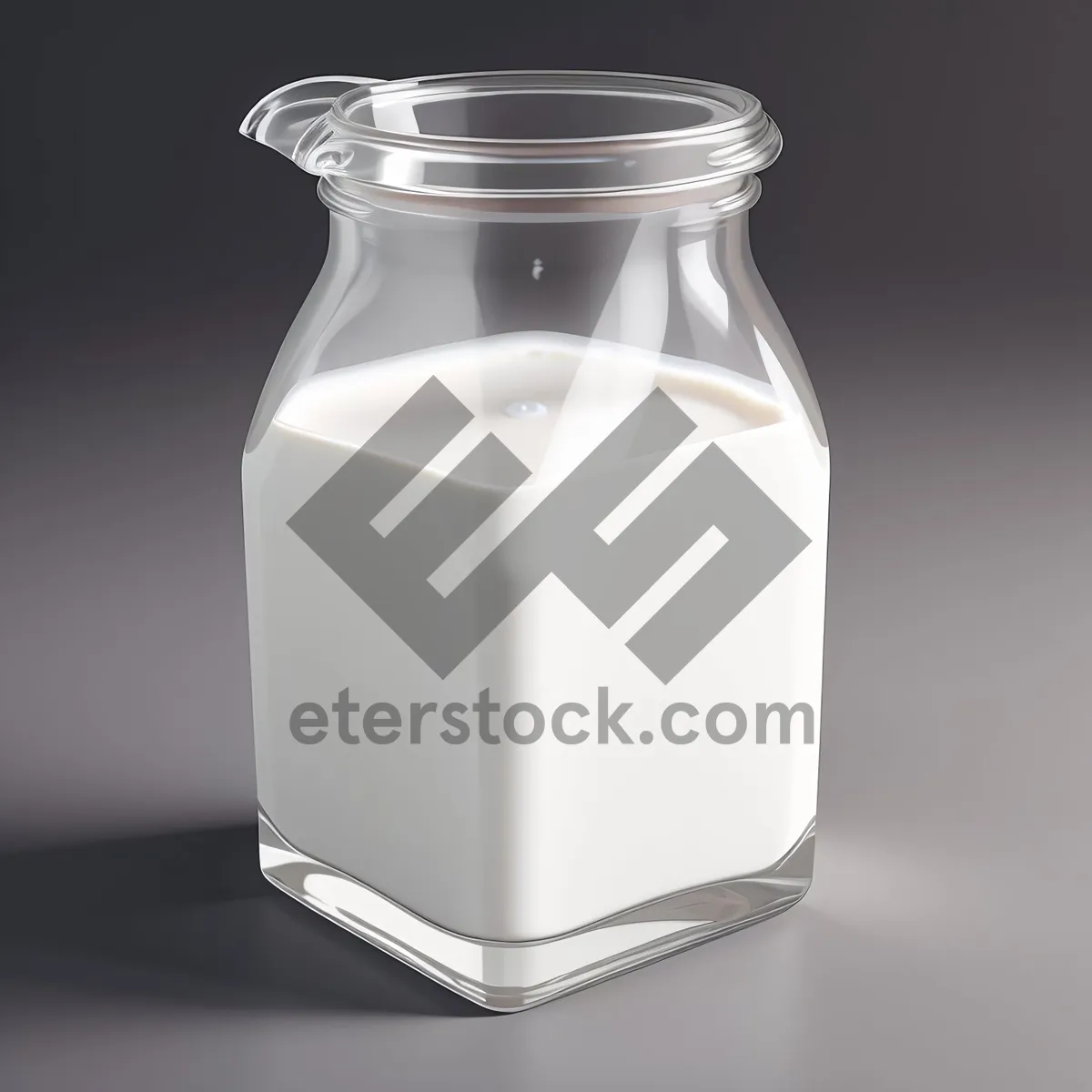 Picture of Milk Glass Bottle, Transparent Container for Healthy Drink