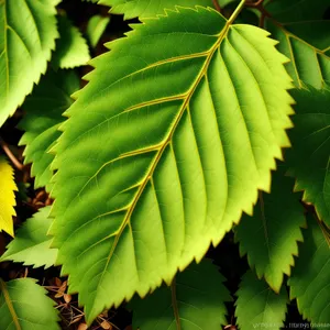 Sunlit Sumac Leaves in a Lush Forest