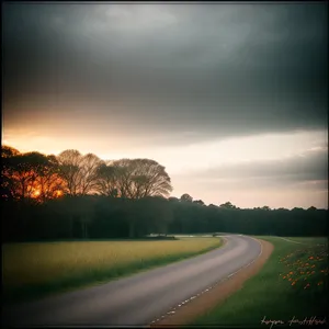 Scenic Countryside Drive on Cloudy Day