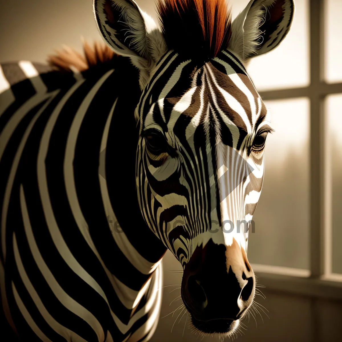 Picture of Striped Equine Grazing in the Wild