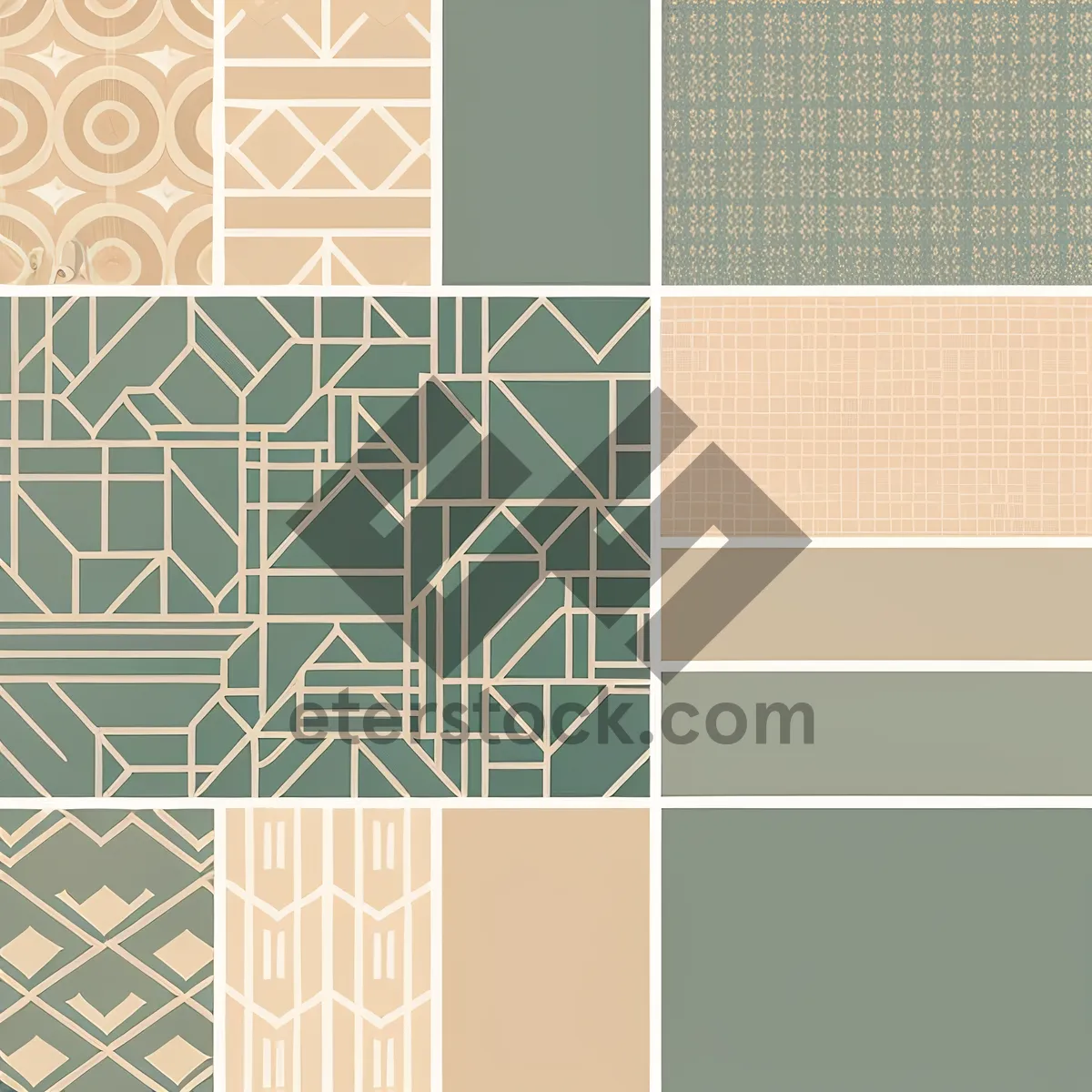 Picture of Modern Graphic Checkered Tile Wallpaper Design