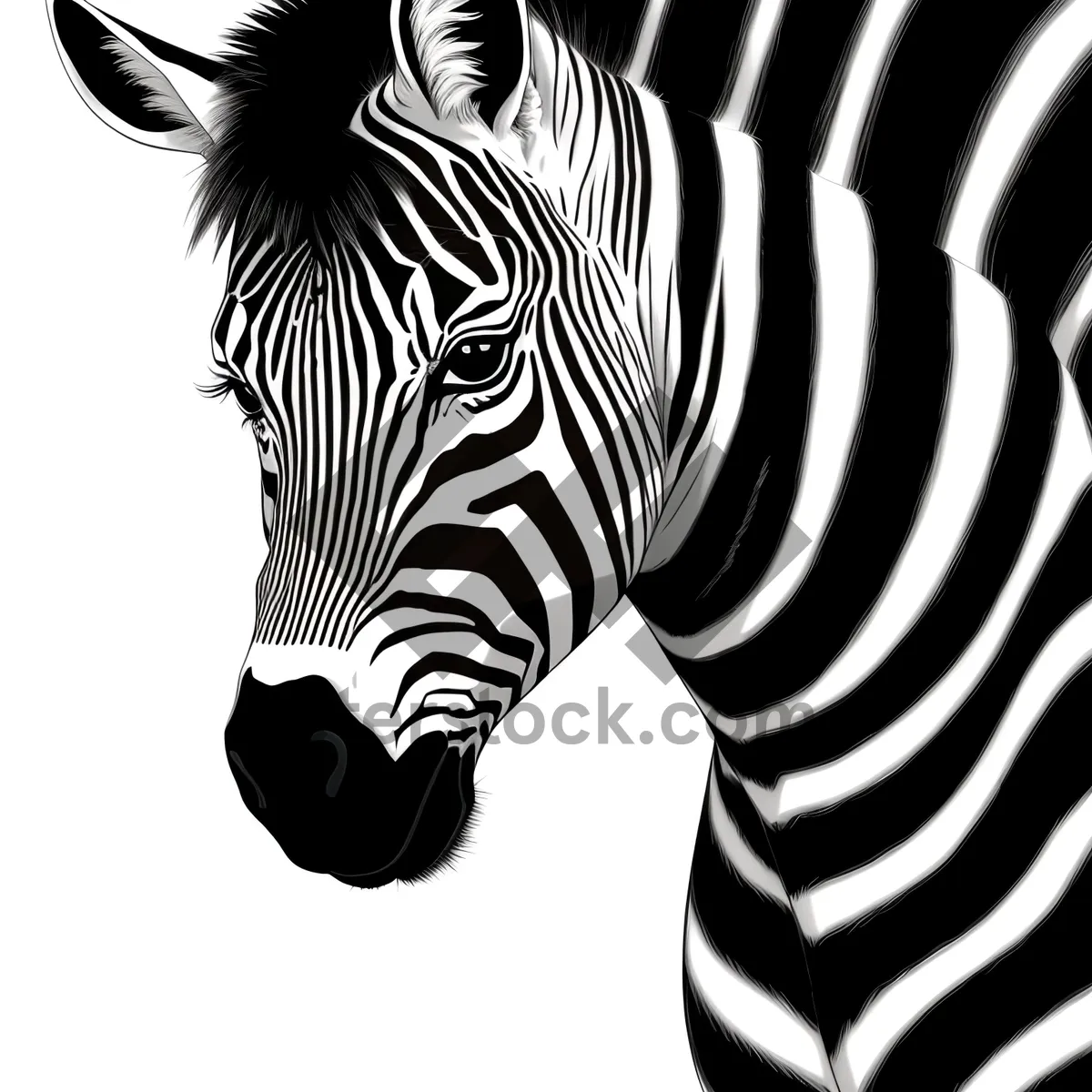 Picture of Wild Zebra Grazing in a Safari Reserve