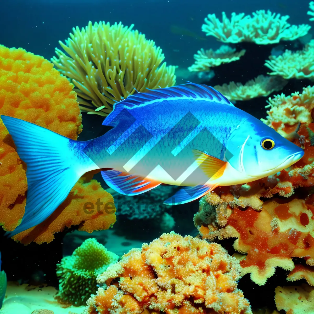 Picture of Colorful Anemone Fish in Exotic Underwater Coral Reef