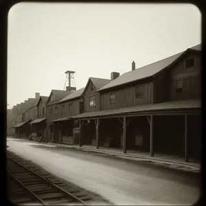 Old Urban Railway Station Building and Transportation