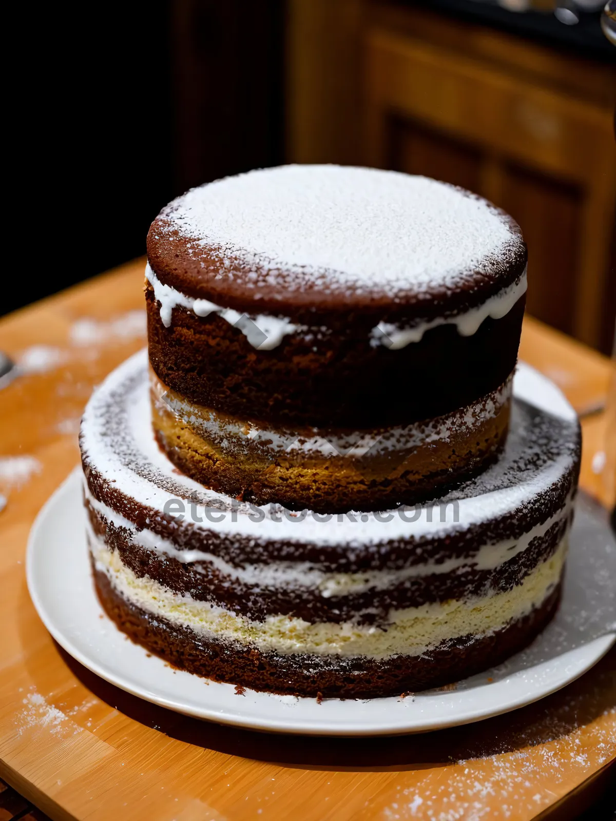 Picture of Gourmet chocolate cake with creamy sweet topping