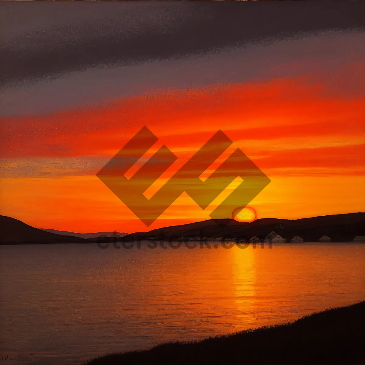 Picture of Golden Sunset Reflections on Tropical Beach