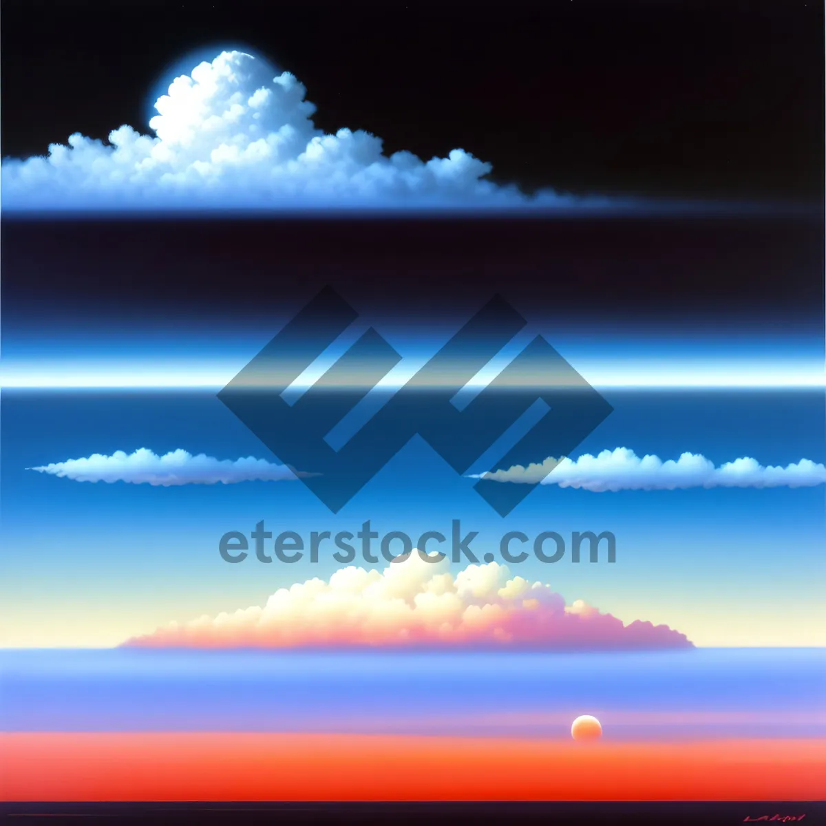 Picture of Vibrant Sunset Over Calm Ocean