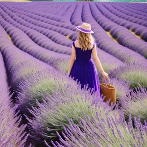 Purple Lavender in Blooming Field