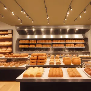 Modern Bakery Interior with Stylish Wood Furnishings