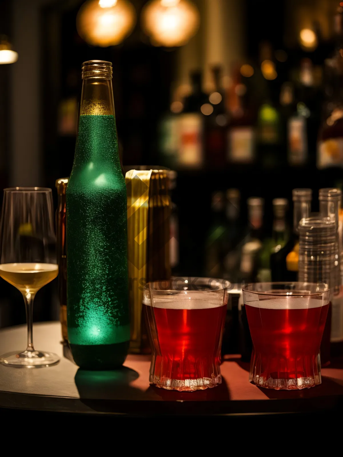 Picture of Golden Celebratory Wineglass with Bubbles