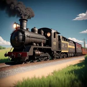 Vintage Steam Locomotive Chugging Along the Tracks