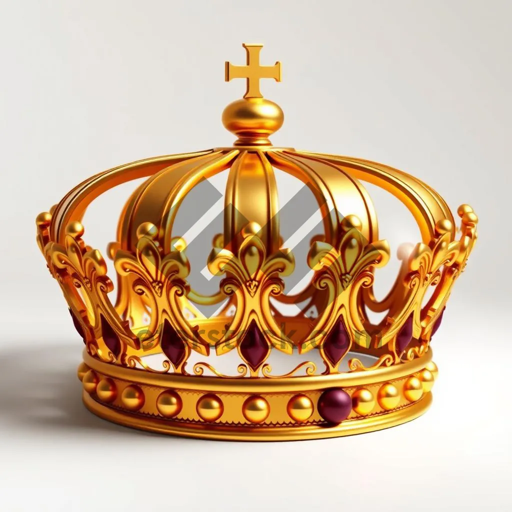 Picture of Shiny gold crown regalia decoration antique