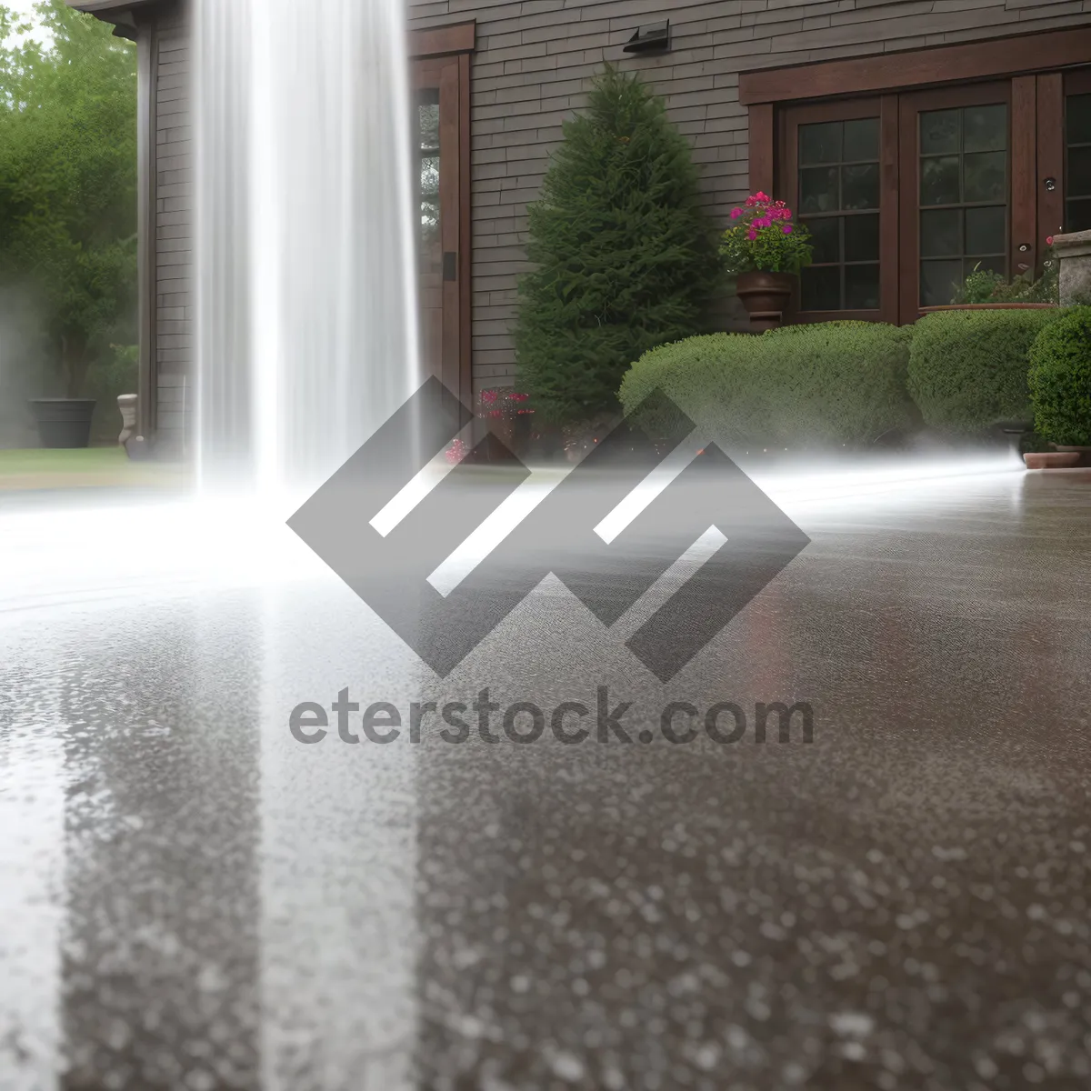 Picture of Modern Luxury Home with Sprinkler and Window Screen