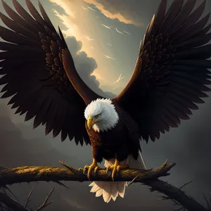 Bald Eagle Soaring with Majestic Wings