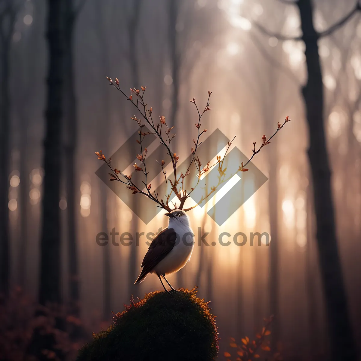 Picture of Winter Sky through Woody Branches