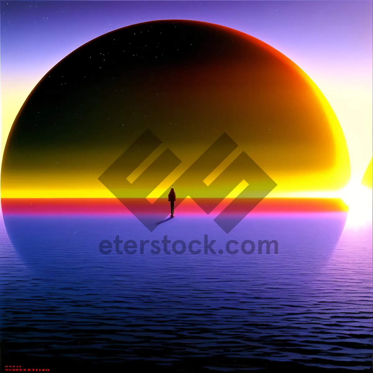 Picture of Golden Horizon: Serene Sunset over Ocean