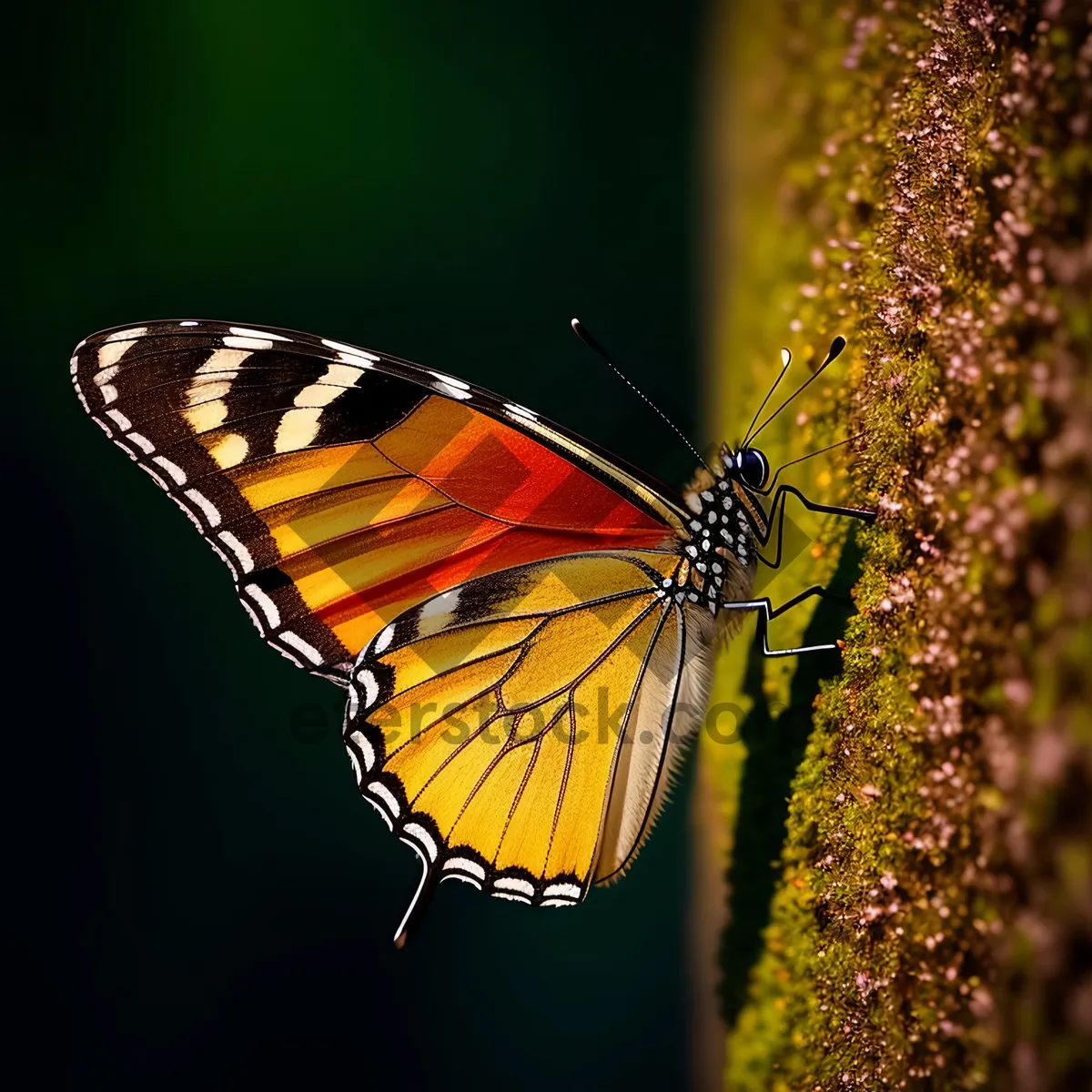 Picture of Flame-winged Monarch in Lush Garden