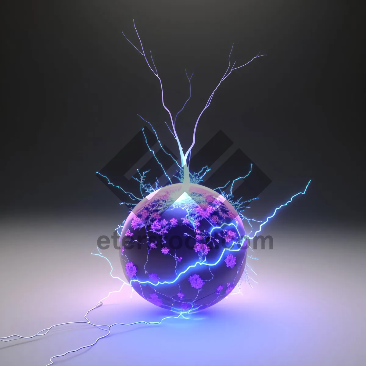 Picture of Glowing Fractal Globe: Futuristic Graphic Design