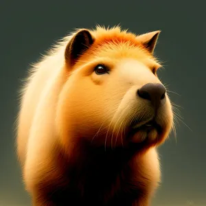 Fluffy Brown Guinea Pig with Cute Face