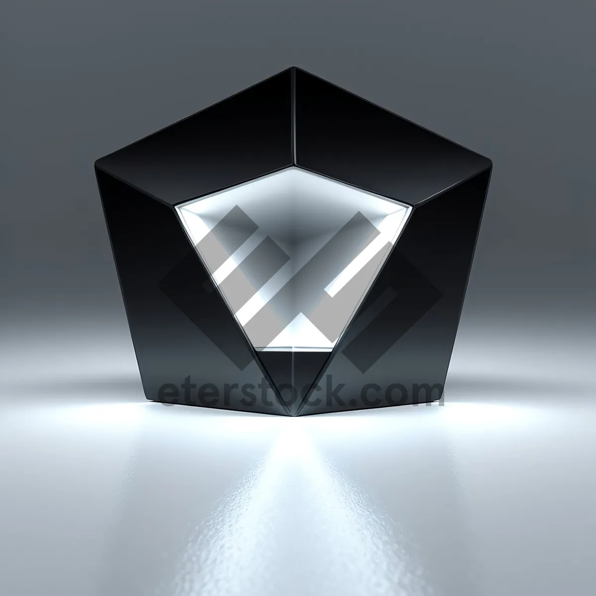 Picture of Shiny 3D Gem Icon in Glass Shape